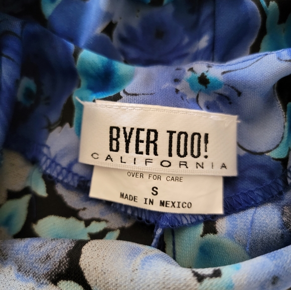 Vintage 1990s Byer Too Blue Floral Dress Size small Re - Picture 9 of 10